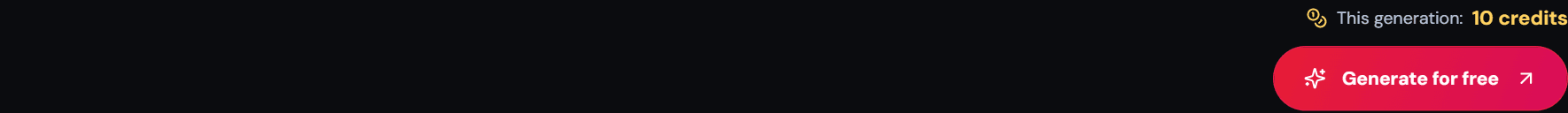 Current studio footer showing This generation: 10 credits beside the generation button Current studio footer showing This generation: 10 credits beside the generation button